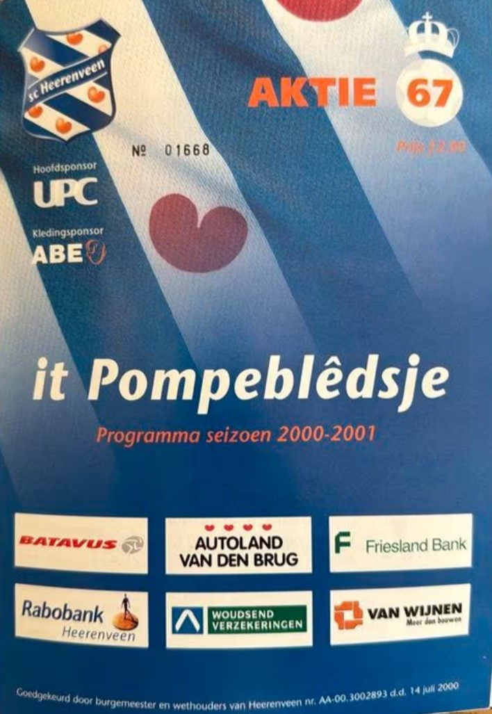 AZ Programma 29-nov-2000 Heerenveen uit